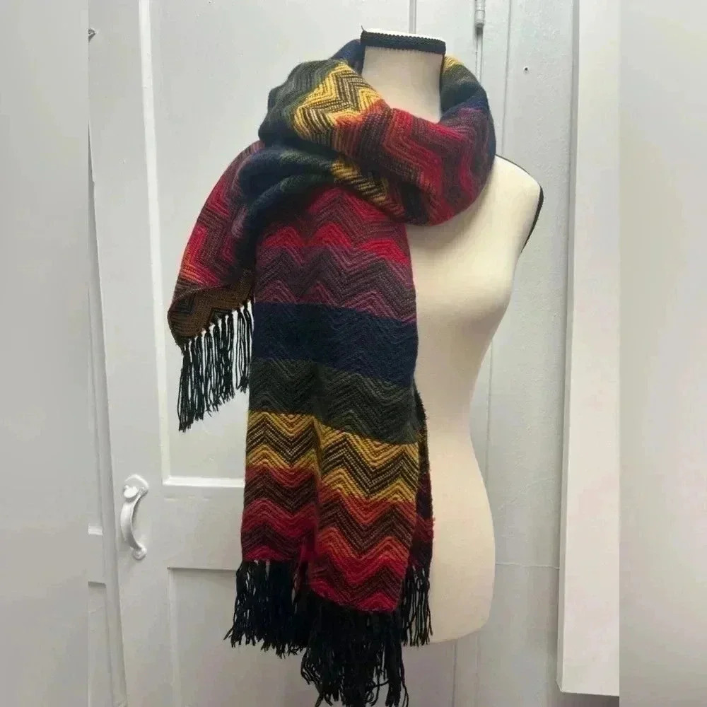 Figueroa Peruvian Alpaca Scarf Shawl Wrap Multicolor